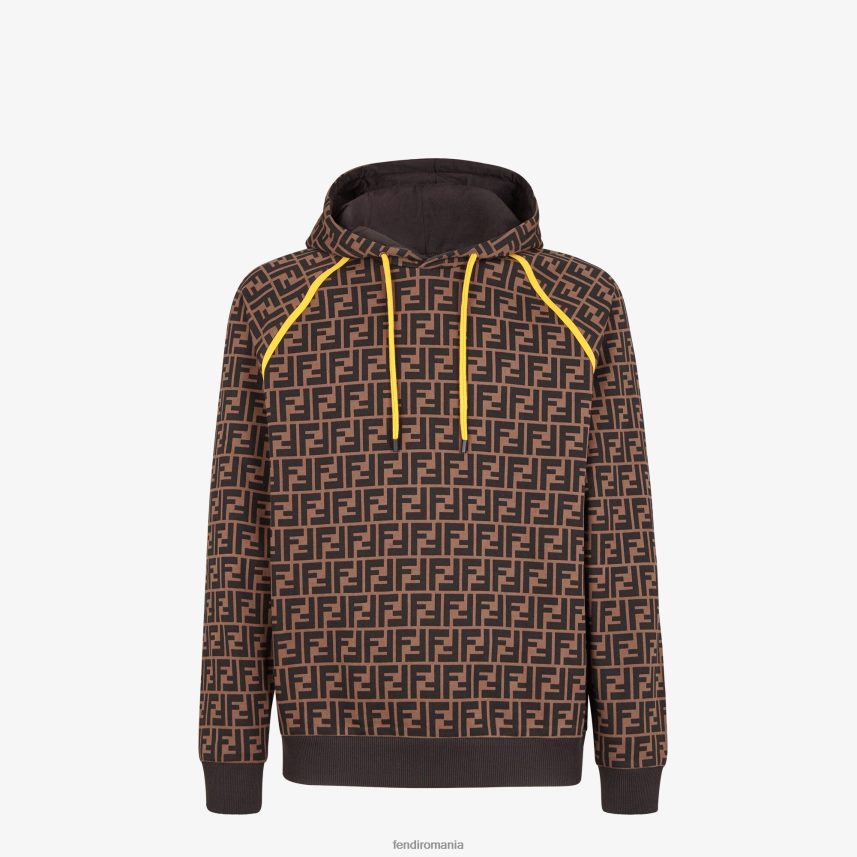 hanorac din bumbac maro Fendi bărbați îmbrăcăminte 86084L2078