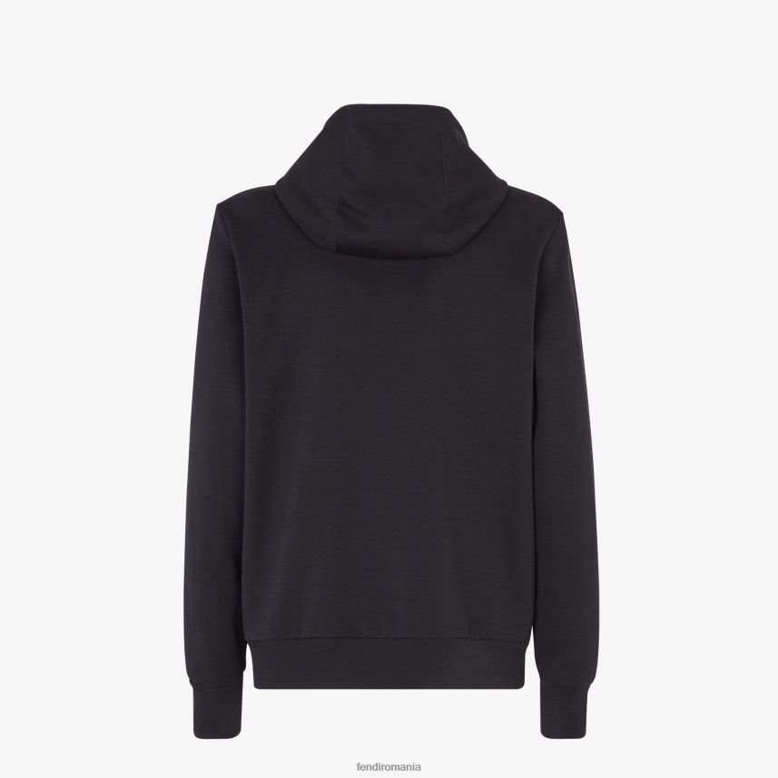 hanorac din bumbac negru Fendi bărbați îmbrăcăminte 86084L2138