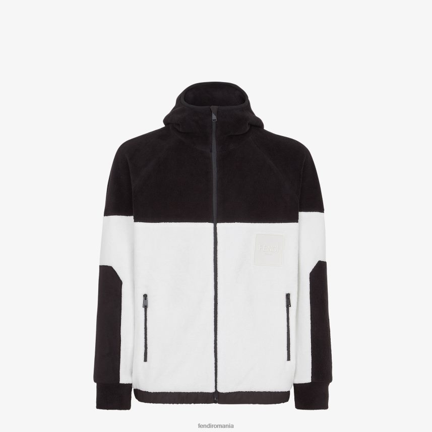 hanorac fleece alb Fendi bărbați îmbrăcăminte 86084L2105