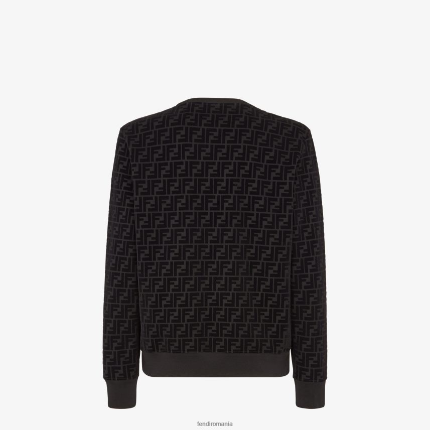 hanorac piqué negru Fendi bărbați îmbrăcăminte 86084L1996