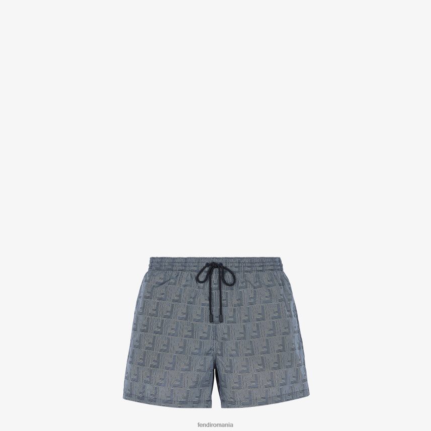 pantaloni scurți din nailon albastru Fendi bărbați îmbrăcăminte 86084L1959