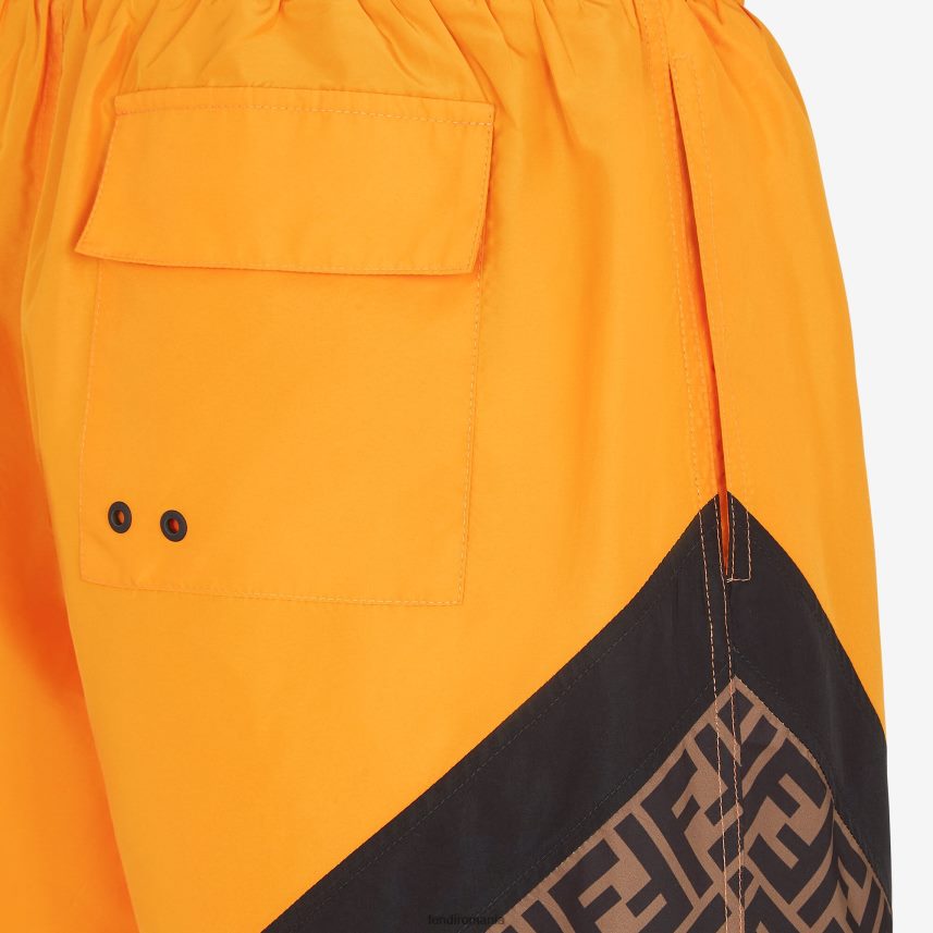 pantaloni scurți din nailon portocale Fendi bărbați îmbrăcăminte 86084L2008