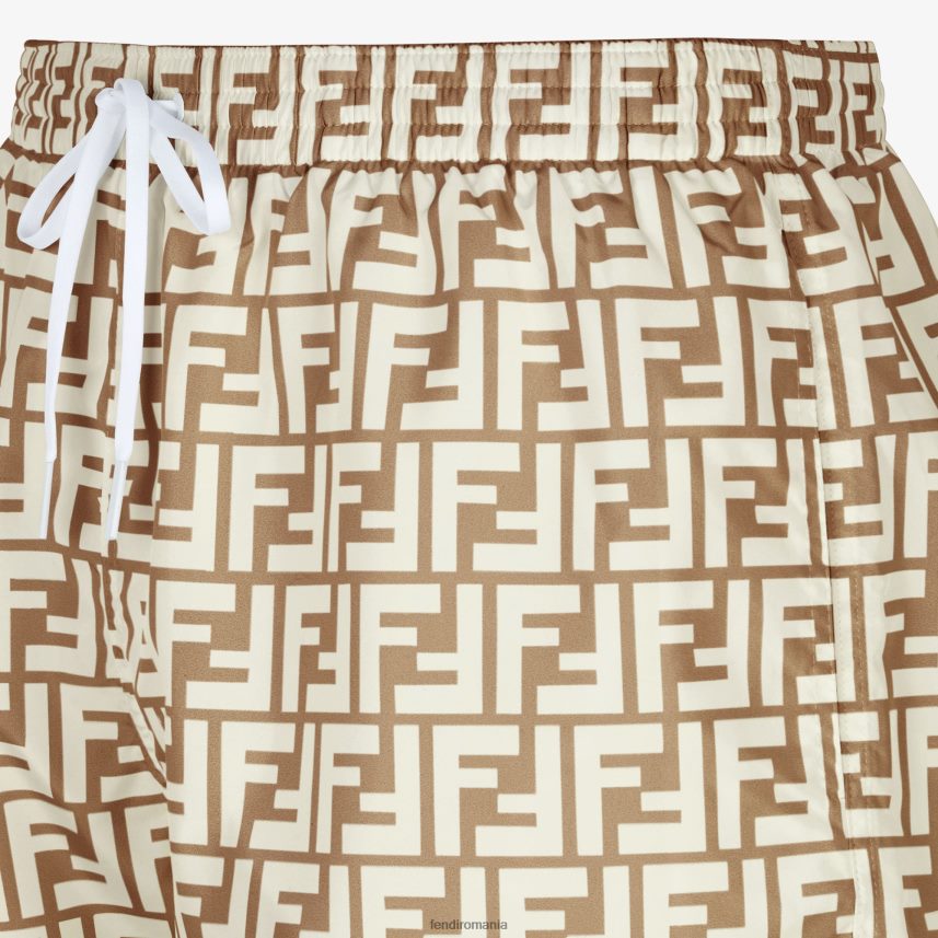 pantaloni scurți din stofă bej Fendi bărbați îmbrăcăminte 86084L2136