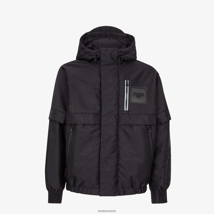 jachetă de puf din material tehnologic negru Fendi bărbați îmbrăcăminte 86084L2101