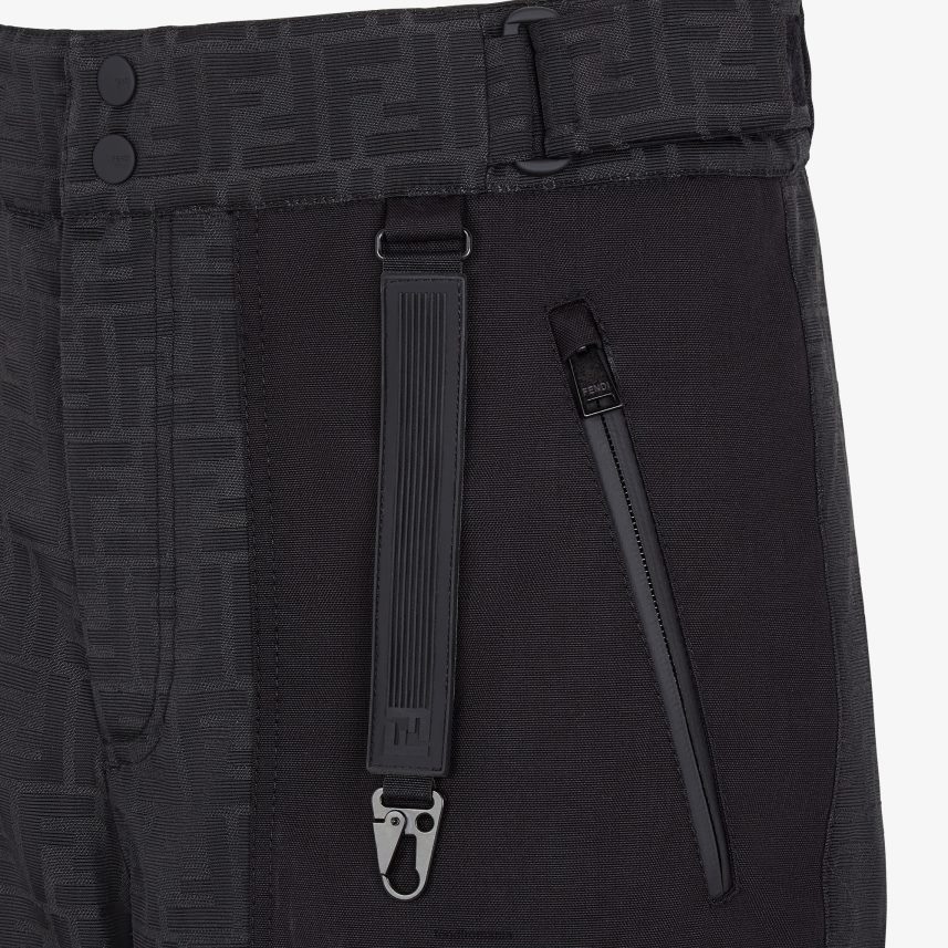pantaloni din material tehnologic negru Fendi bărbați îmbrăcăminte 86084L2162