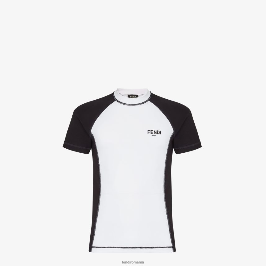 tricou din bumbac alb Fendi bărbați îmbrăcăminte 86084L2109