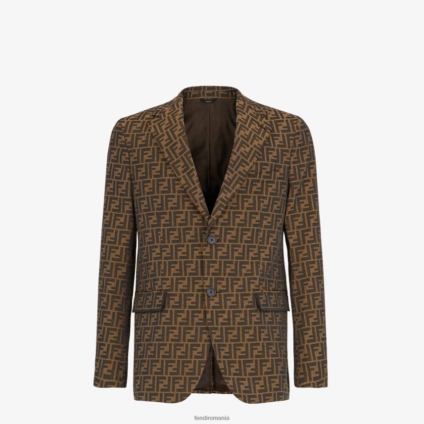 blazer din stofa maro Fendi bărbați îmbrăcăminte 86084L2062