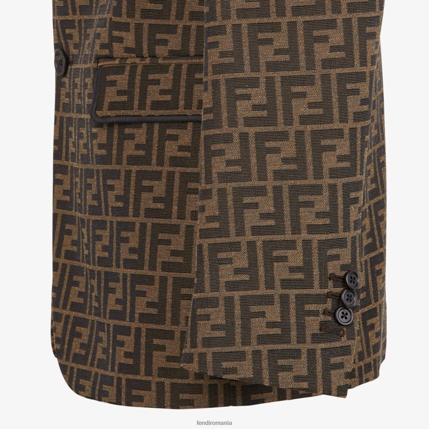 blazer din stofa maro Fendi bărbați îmbrăcăminte 86084L2062