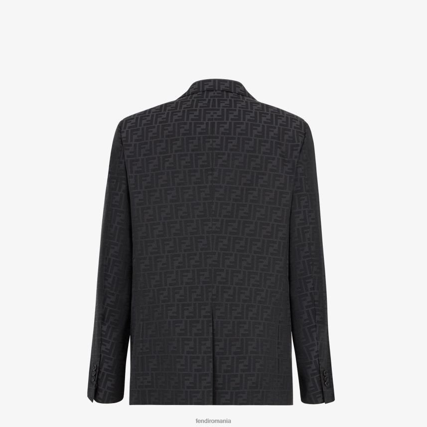 blazer din stofa negru Fendi bărbați îmbrăcăminte 86084L1994