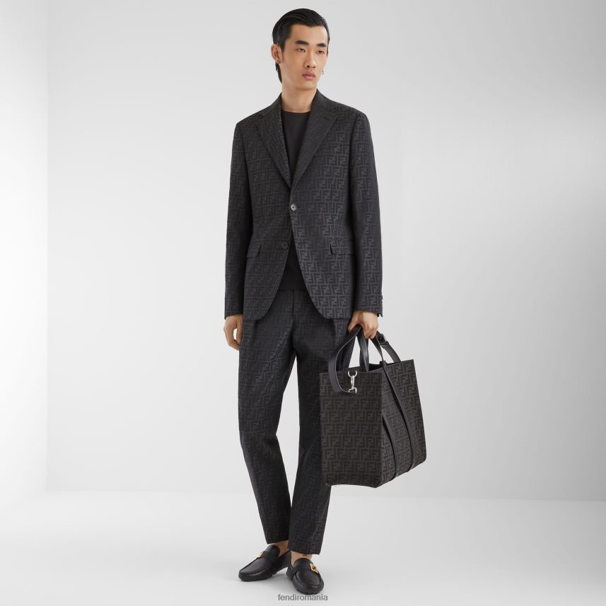 blazer din stofa negru Fendi bărbați îmbrăcăminte 86084L1994