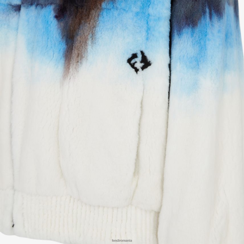 bluzon de nurcă alb Fendi bărbați îmbrăcăminte 86084L2084