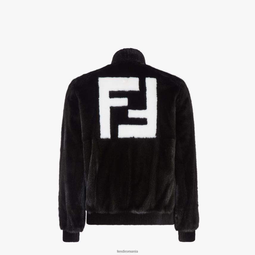 bombardier de nurcă negru Fendi bărbați îmbrăcăminte 86084L2215