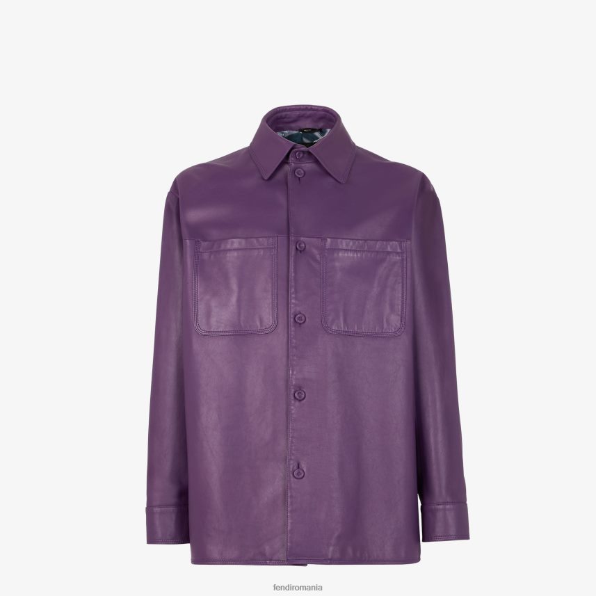 geacă de piele plonge Violet Fendi bărbați îmbrăcăminte 86084L1974