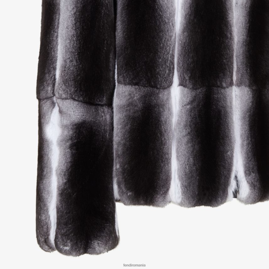 jachetă chinchilla naturală negru Fendi bărbați îmbrăcăminte 86084L2213