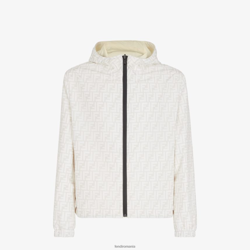 jachetă de nailon alb Fendi bărbați îmbrăcăminte 86084L2203