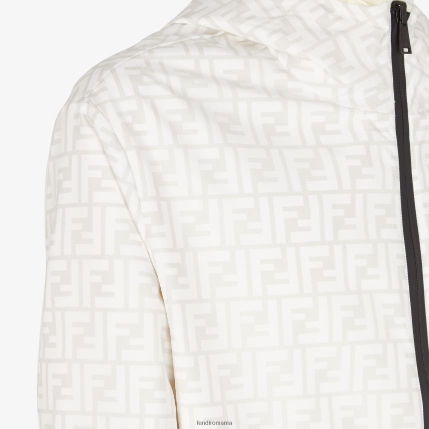 jachetă de nailon alb Fendi bărbați îmbrăcăminte 86084L2203