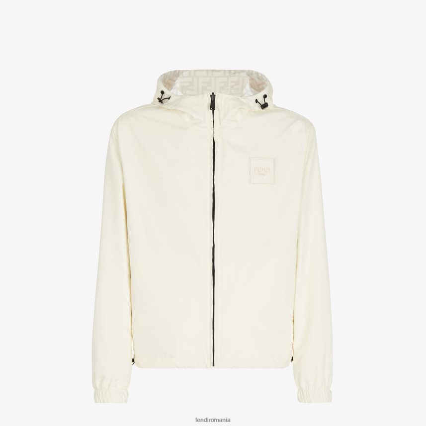 jachetă de nailon alb Fendi bărbați îmbrăcăminte 86084L2203