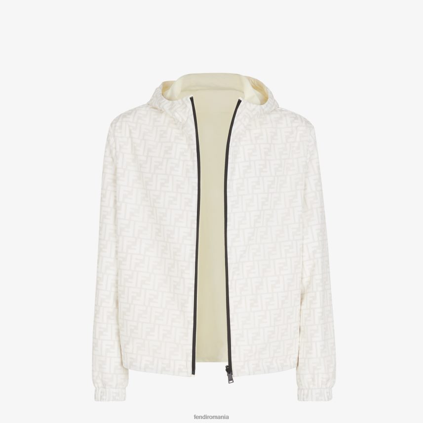 jachetă de nailon alb Fendi bărbați îmbrăcăminte 86084L2203
