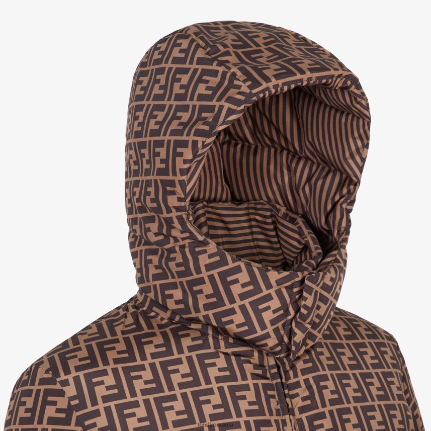 jachetă de puf de nailon maro Fendi bărbați îmbrăcăminte 86084L2154