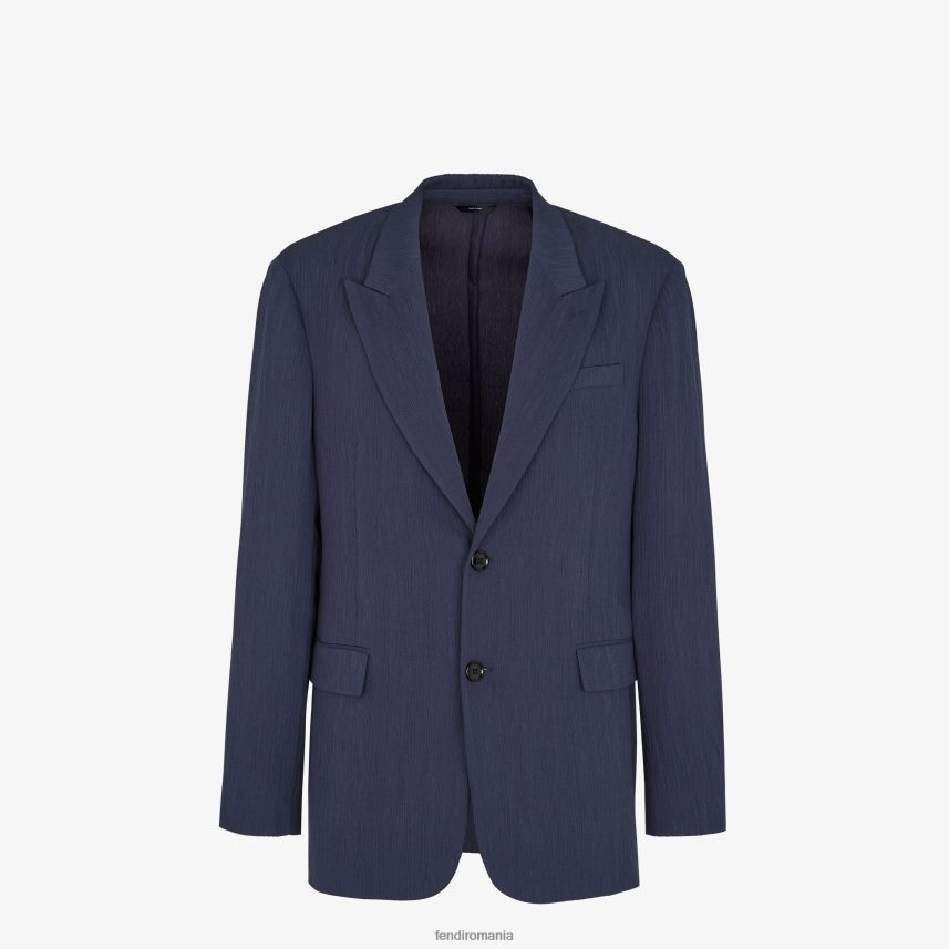 jachetă de viscoză albastru Fendi bărbați îmbrăcăminte 86084L1940