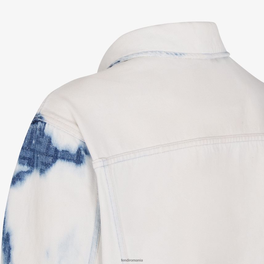 jachetă denim albită albastru Fendi bărbați îmbrăcăminte 86084L2023