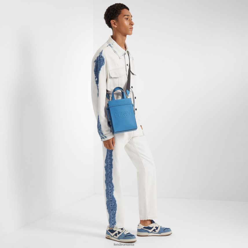 jachetă denim albită albastru Fendi bărbați îmbrăcăminte 86084L2023