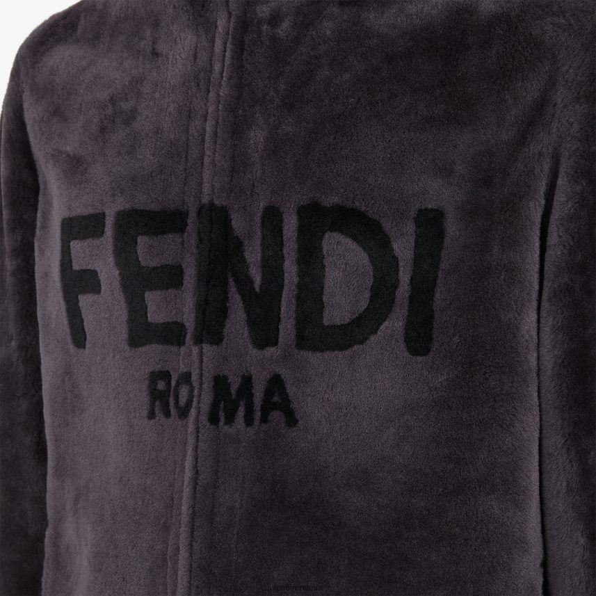 jachetă din shearling gri Fendi bărbați îmbrăcăminte 86084L2114