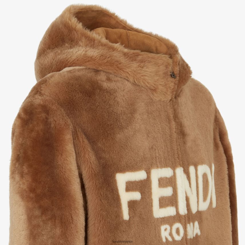 jachetă din shearling maro Fendi bărbați îmbrăcăminte 86084L2173