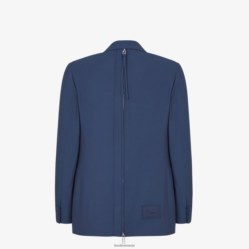 jacheta de lana albastru Fendi bărbați îmbrăcăminte 86084L2069