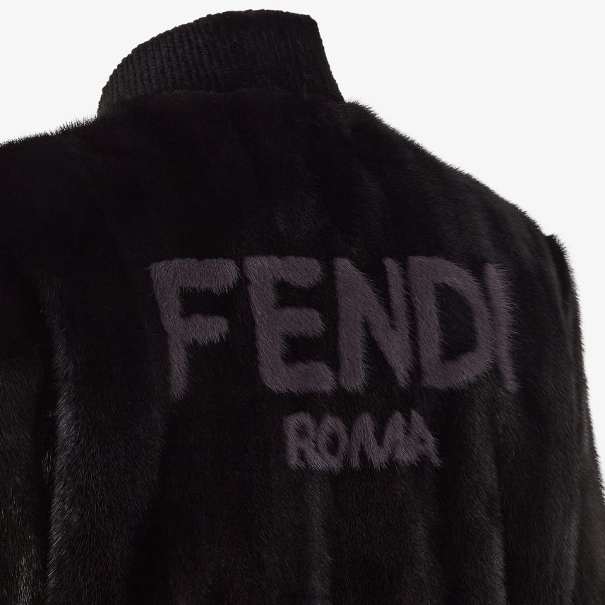 jacheta de nurca negru Fendi bărbați îmbrăcăminte 86084L2158