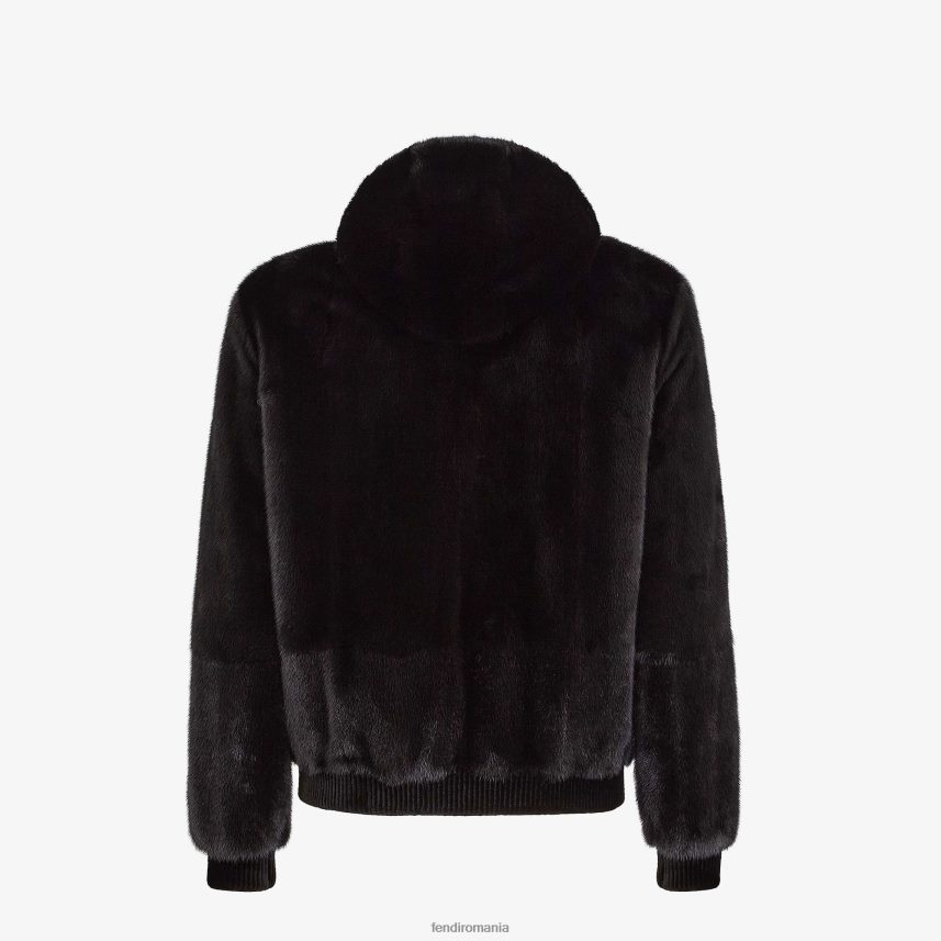 jacheta de nurca negru Fendi bărbați îmbrăcăminte 86084L2205