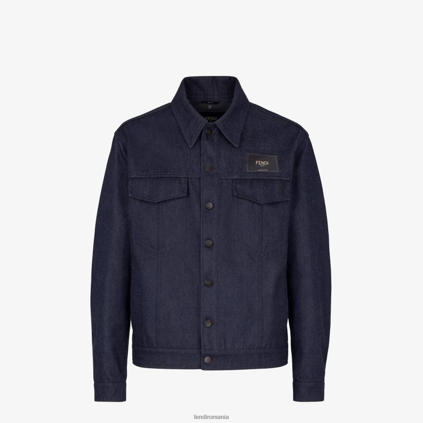 jacheta denim albastru Fendi bărbați îmbrăcăminte 86084L2140