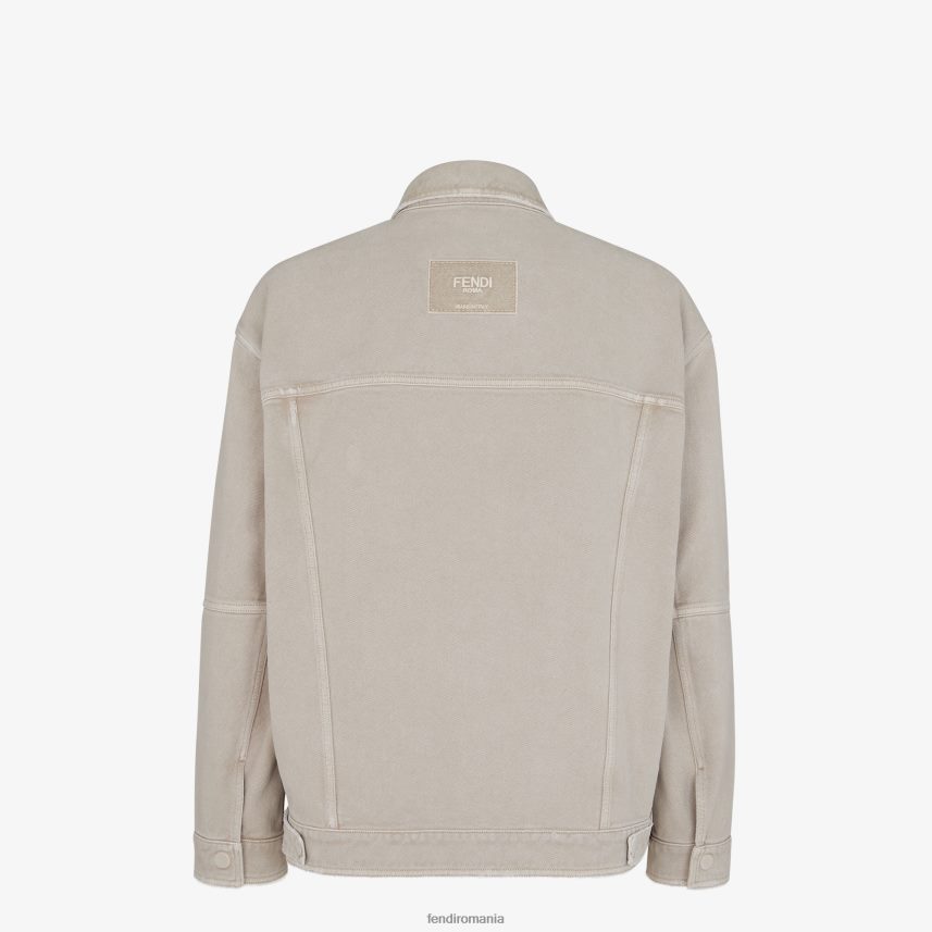 jacheta denim bej Fendi bărbați îmbrăcăminte 86084L1929