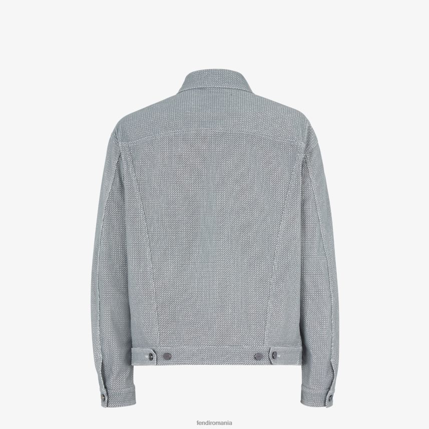 jacheta denim gri Fendi bărbați îmbrăcăminte 86084L2125