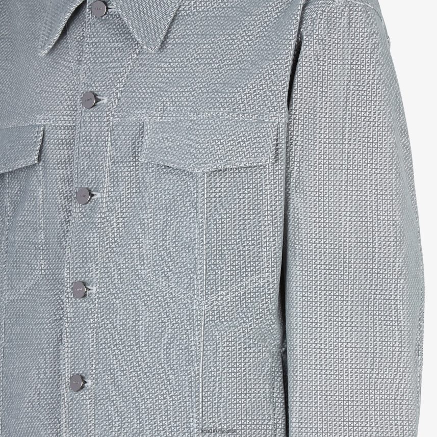 jacheta denim gri Fendi bărbați îmbrăcăminte 86084L2125