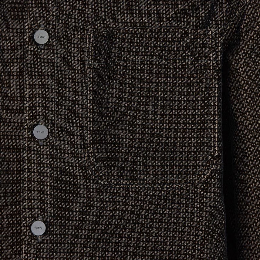 jacheta denim maro Fendi bărbați îmbrăcăminte 86084L2192