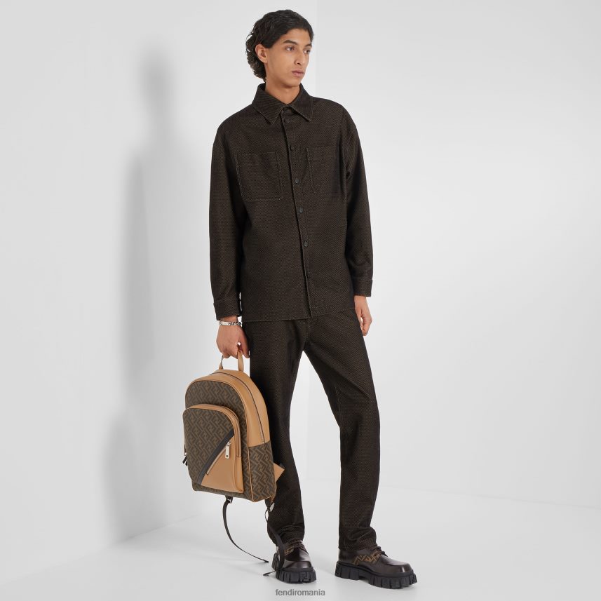 jacheta denim maro Fendi bărbați îmbrăcăminte 86084L2192