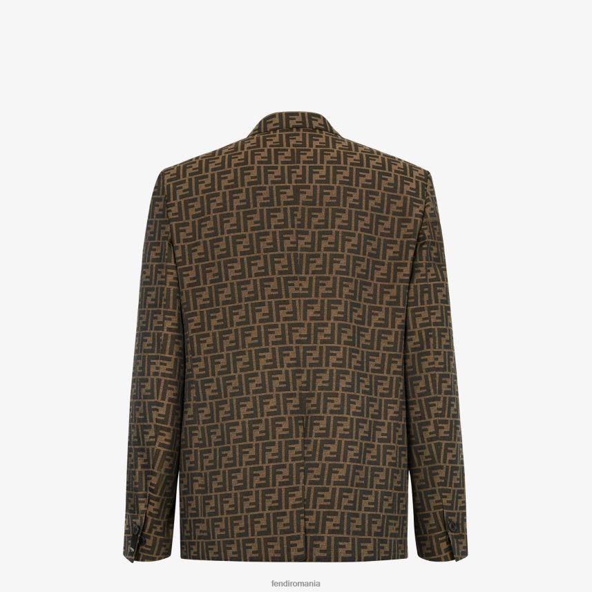 jacheta din stofa maro Fendi bărbați îmbrăcăminte 86084L2202
