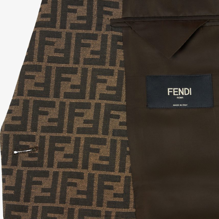 jacheta din stofa maro Fendi bărbați îmbrăcăminte 86084L2202
