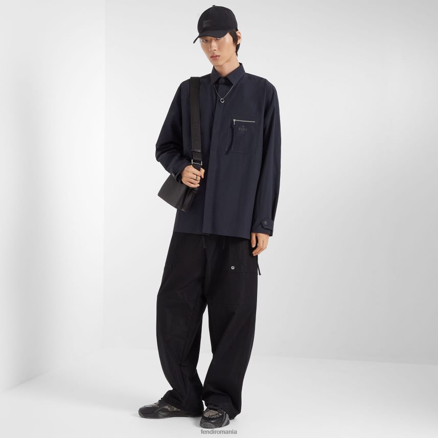 cămașă de nailon albastru Fendi bărbați îmbrăcăminte 86084L2058