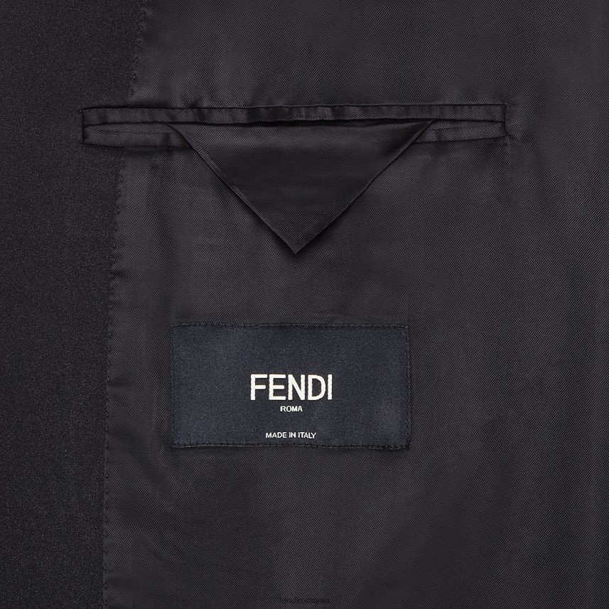 costum de lână negru Fendi bărbați îmbrăcăminte 86084L2198