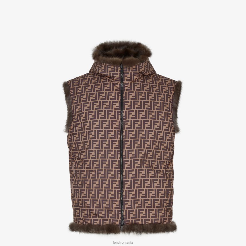 gilet de sable maro Fendi bărbați îmbrăcăminte 86084L2124