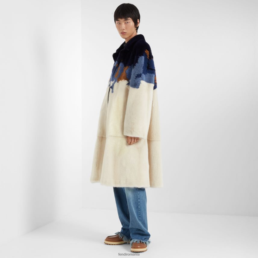 haină de nurcă alb Fendi bărbați îmbrăcăminte 86084L2086