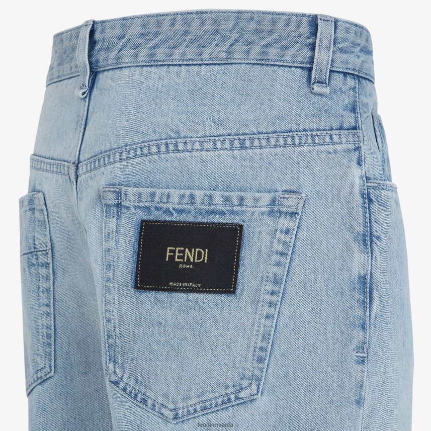 blugi denim albastru Fendi bărbați îmbrăcăminte 86084L1949