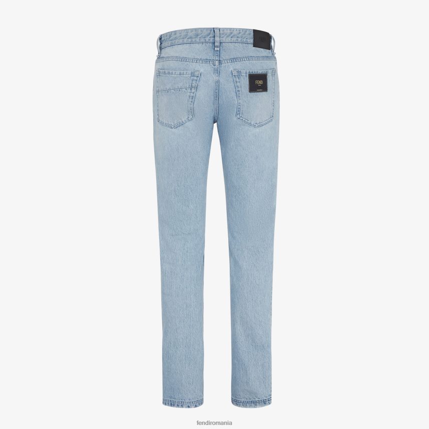 blugi denim albastru Fendi bărbați îmbrăcăminte 86084L2037
