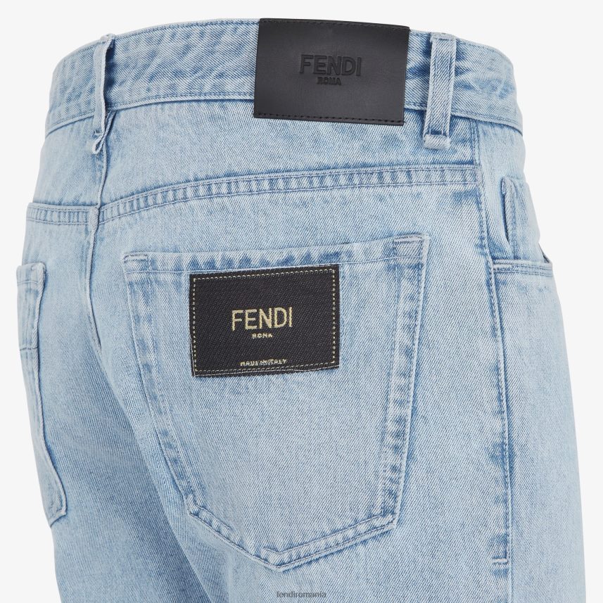 blugi denim albastru Fendi bărbați îmbrăcăminte 86084L2037