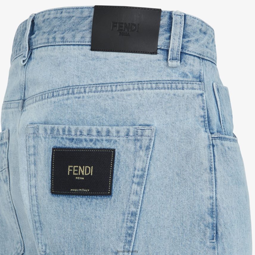 blugi denim albastru Fendi bărbați îmbrăcăminte 86084L2048