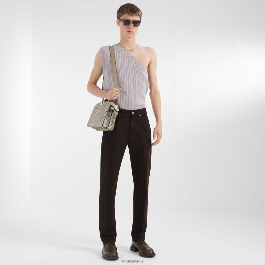 blugi denim maro Fendi bărbați îmbrăcăminte 86084L1964