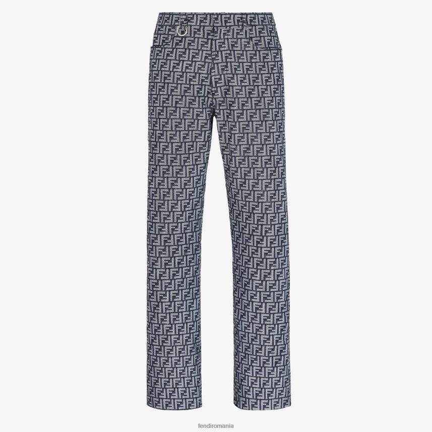 ff pantaloni din denim albastru Fendi bărbați îmbrăcăminte 86084L2040