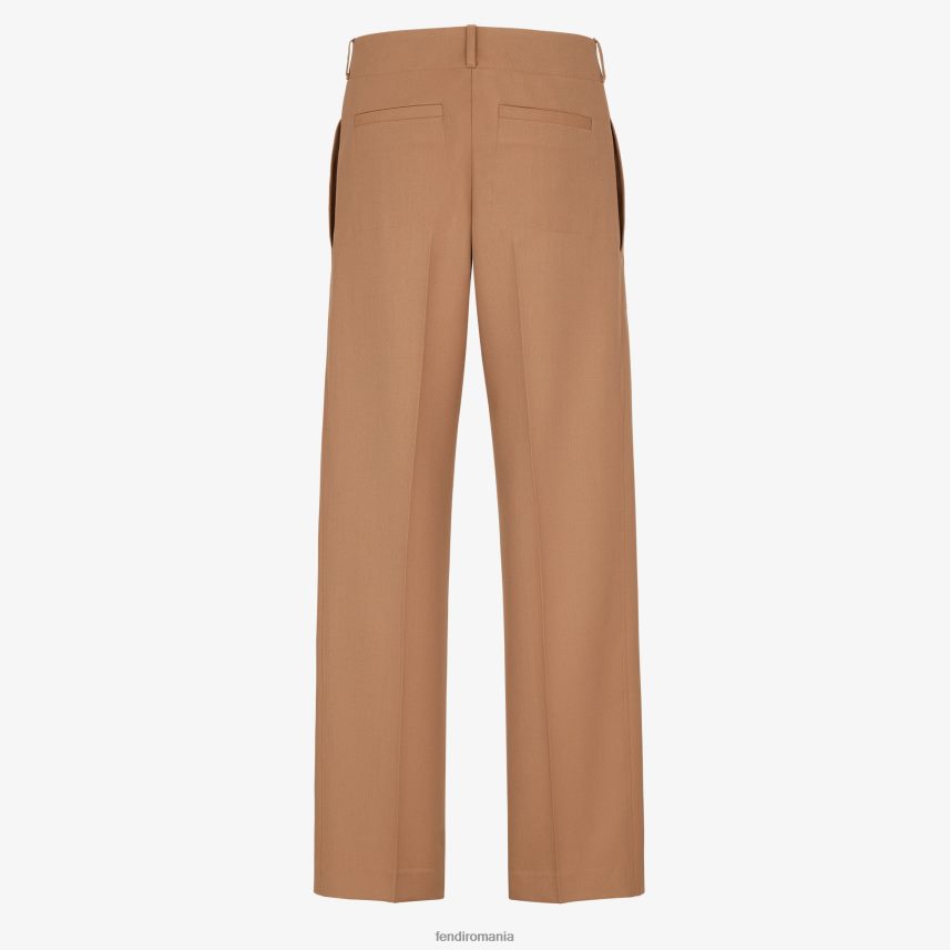 pantaloni de lână maro Fendi bărbați îmbrăcăminte 86084L2061